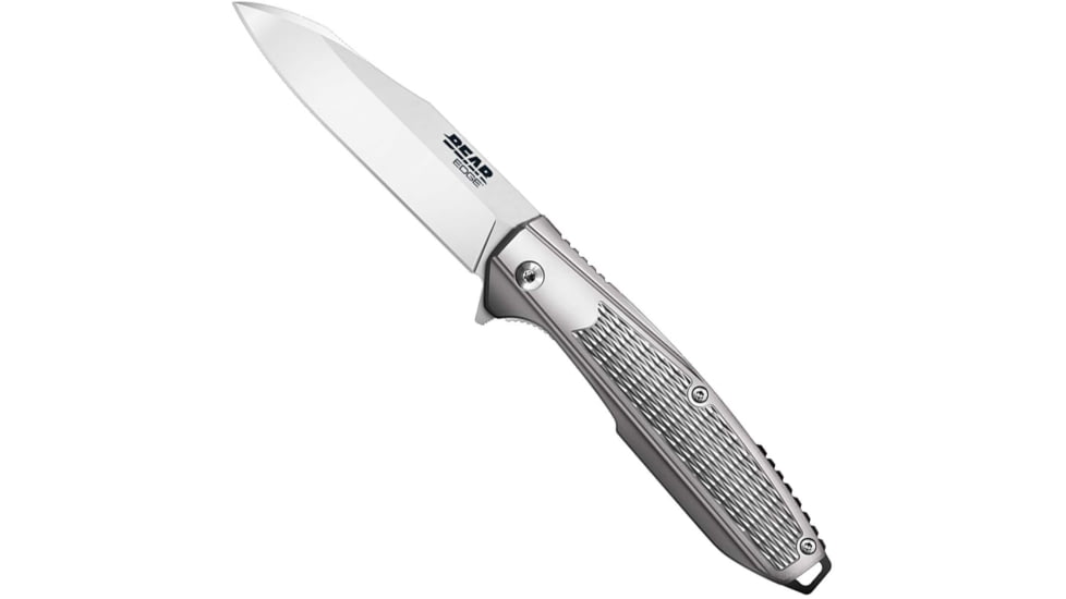 Bear Edge Folding Knife w/Reverse Tanto Blade, 3.25in, 440 Stainless Steel, Tanto, Stainless Steel Handle, 61125