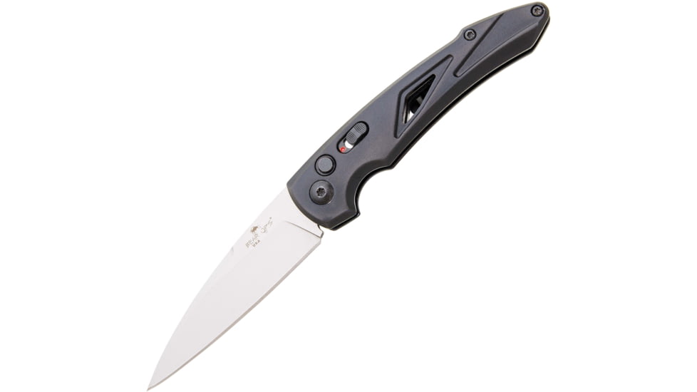 Bear OPS Auto Bold Action 16 Folding Knife, 3in, Bead Sandvik 14C28N, Black Aluminum Handle, AC-1600--AIBK-P