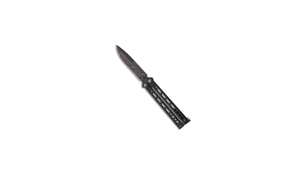 Bear Ops Bear Ops Bear Song VIII Bayonet Butterfly Knife Galaxy 4.5" Damascus, Gray, Damascus, adult, BHQ-145564