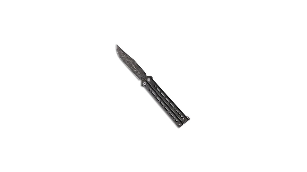 Bear Ops Bear Ops Bear Song VIII Butterfly Knife Galaxy 4.5" Damascus, Gray, Damascus, adult, BHQ-143692