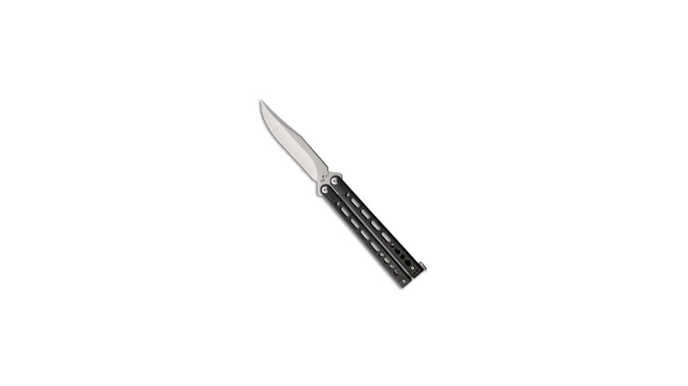 Bear Ops Bear Ops Bear Song VIII Galaxy Clip Point Butterfly Knife Galaxy 4" Satin, Gray, Stainless Steel, adult, BHQ-141622