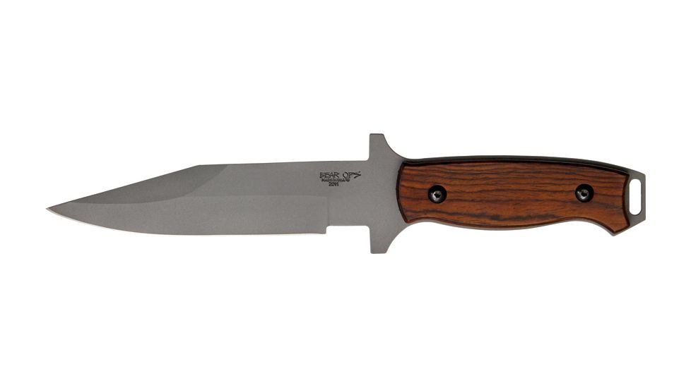 Bear Ops Close Quarters Combat Fixed Knife, SS modified clip Point Blade, Cocobolo Wood Handle BC31003