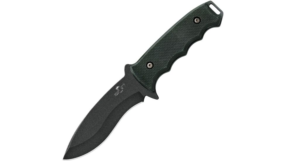 Bear Ops Constant Fixed Blade Black Fixed Blade Knife, 4.25in, 1095 Carbon Steel, Standard Edge, Drop Point, Black, G10 Handle BCCC200B4B