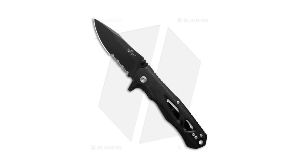 Bear OPS Folding Knife, 3.50in, CPM S35VN Stainless Steel, Drop Point Blade, G10 Black Handle, Black/Black, 8.00in, BHQ-184422