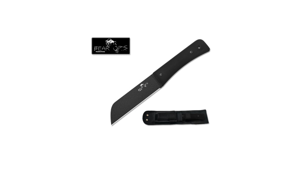 10 3/4 Bear Tac II Black G10 Handle with Black Epoxy Powder Coated Blade with Kydex Sheath