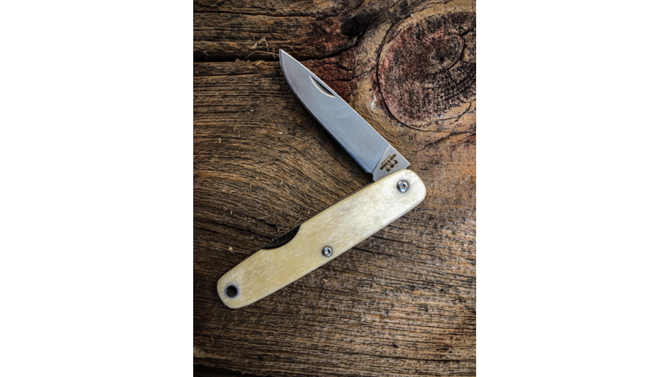 Bear &amp; Son Cutlery 3 1/2 White Smooth Bone Slip Joint Executive - WSB79