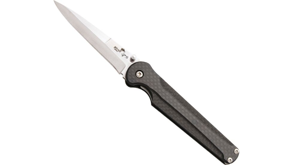 Bear &amp; Son Cutlery 4 3/8 Stiletto Carbon Fiber Handle With Satin Finish Blade With Pocket Clip - MC-300-CF-S