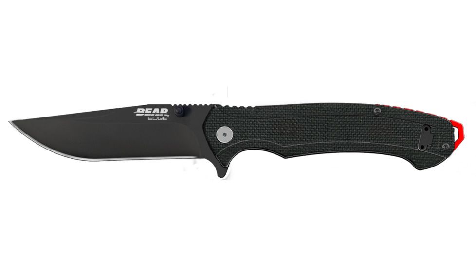 Bear &amp; Son Cutlery 4 5/8 in Black G10 Assisted Opener W/Black Blade, Black, Medium 61112