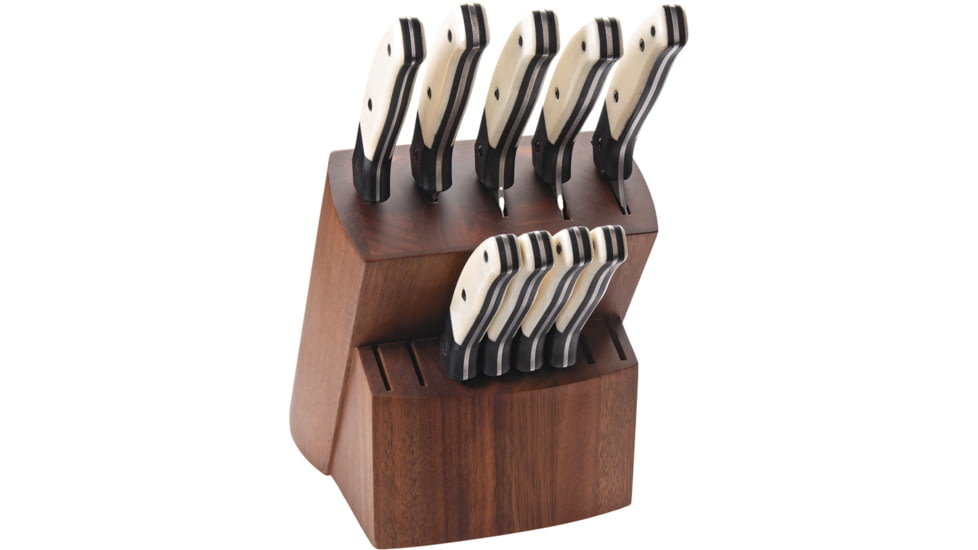 Bear &amp; Son Cutlery Block Set White Bone, BCWSBSET