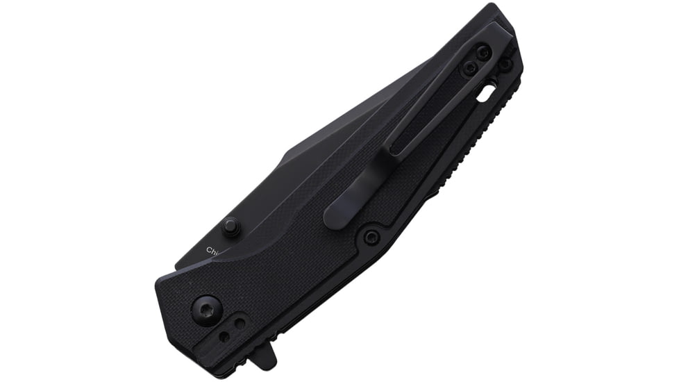 Bear &amp; Son Cutlery Black G10 A/O Folding Knife, 4.5in Closed, 3.5in Black Coated Stainless Steel Blade, Black G10 Handle, 61534