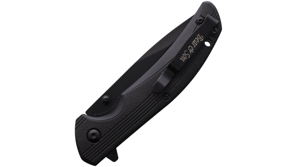 Bear &amp; Son Cutlery Sideliner Black Folding Knife, 4.5in Closed, 3.5in Black Finish Stainless Steel Blade, Black Zytel Handle, 778B