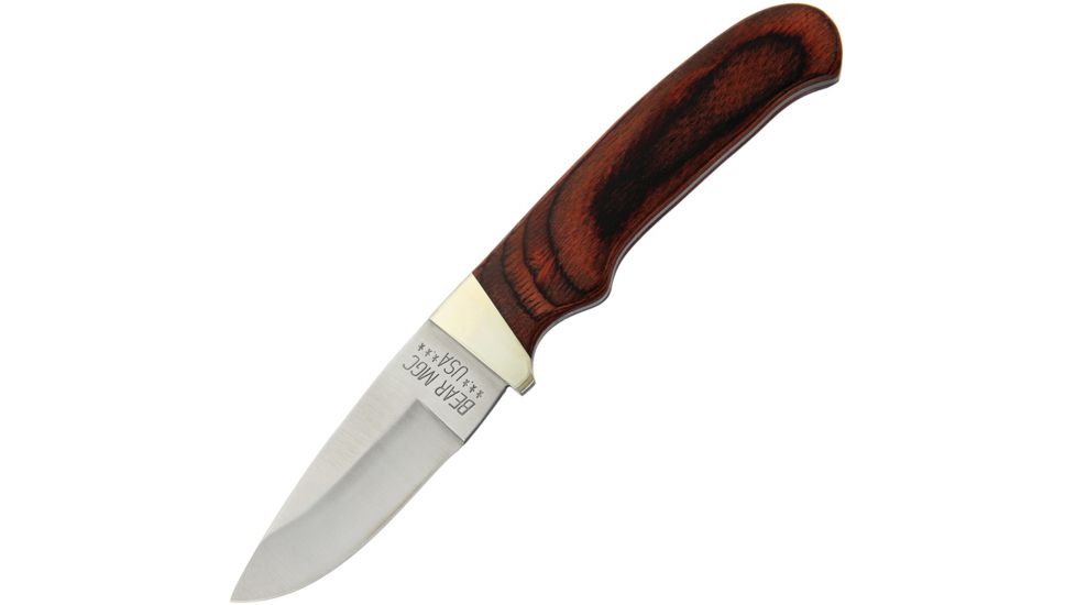 Bear &amp; Son Cutlery Skinner Fixed Blade Knife, 2.875in, Wood Handle BC248R