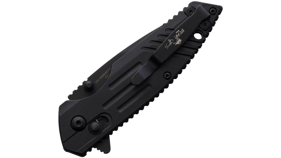 Bear &amp; Son Cutlery Black Zytel Folding Knife, 4.25in Closed, 3.25in Black Oxide Coated Partially Serrated D2 Tool Steel Blade, Black Zytel Handle, MC-950-B7-BSR