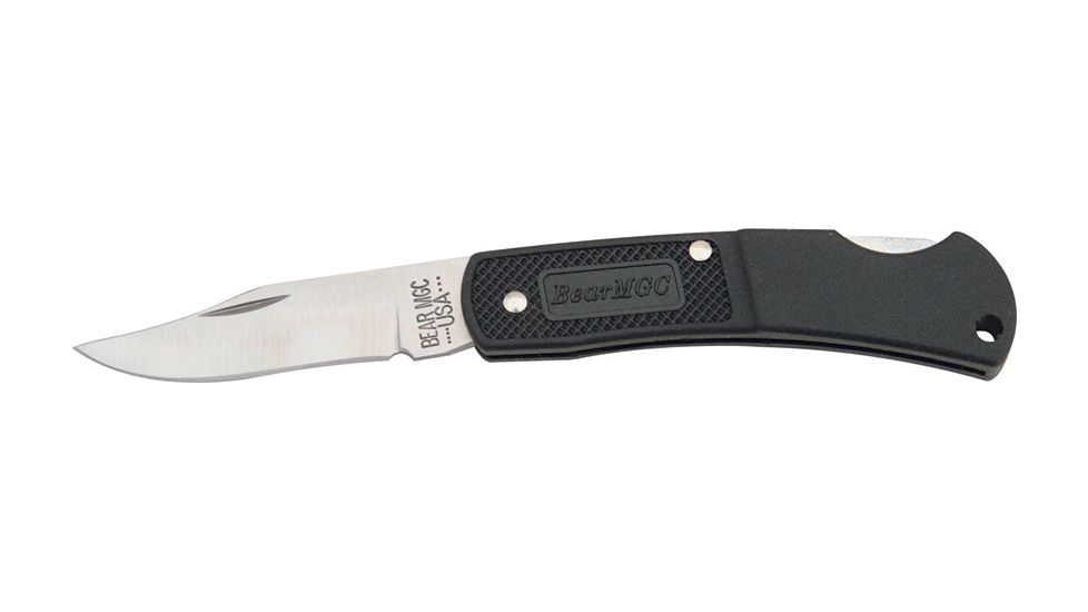 Bear &amp; Son Executive Lockback Fold Knife, SS clip Blade, Lightweight black Zytel Handle BC726
