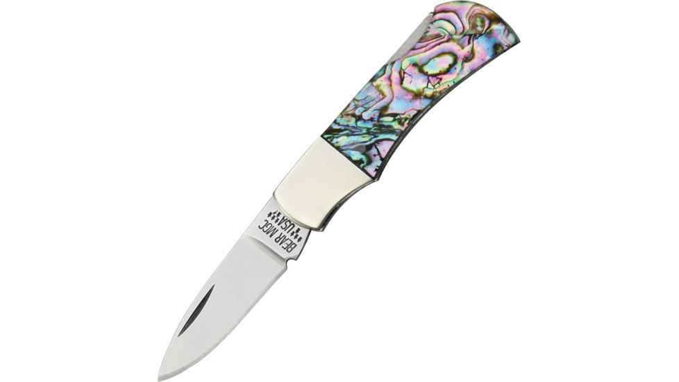 Bear &amp; Son Mini Executive Fold Knife, SS Blade, Abalone Handle BCAB40