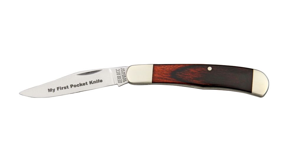 Bear &amp; Son My First Pocket Fold Knife, SS Blade etched, RoseWood Handle BC2154R12