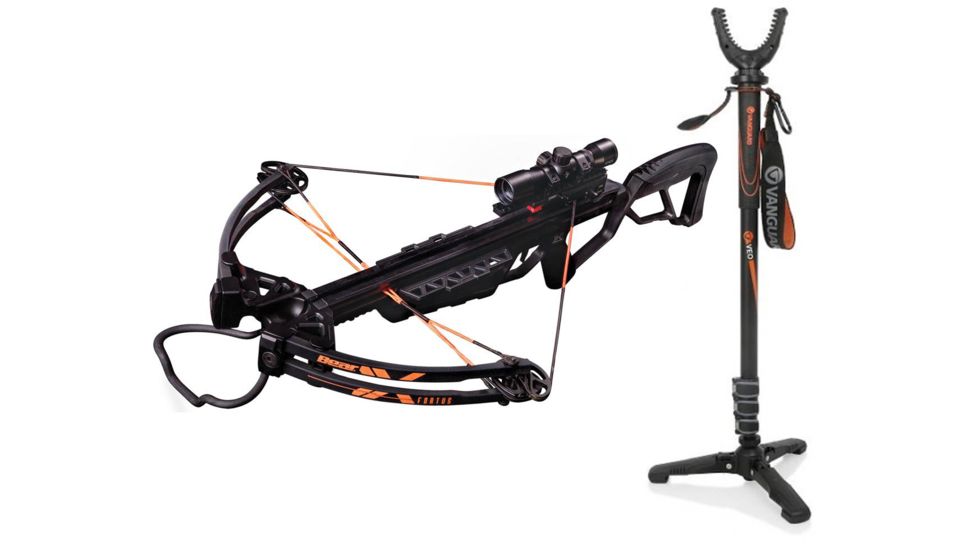 Bear X Fortus Crossbow Package, Black, A6FRTBK180 W/ Vanguard Veo Shooting Stick