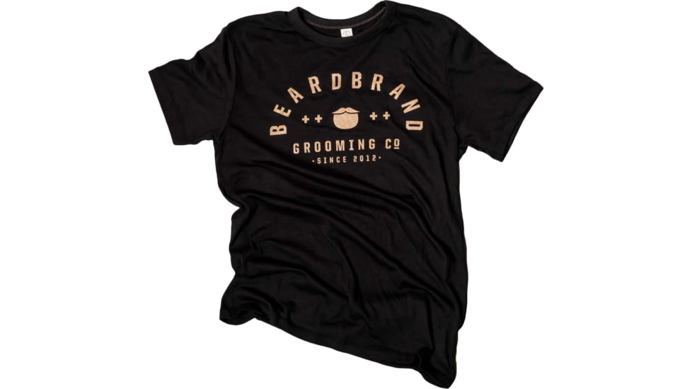 Beardbrand Shirt - Mens, Banner Tee Print, Black/Gold, Small, 331005