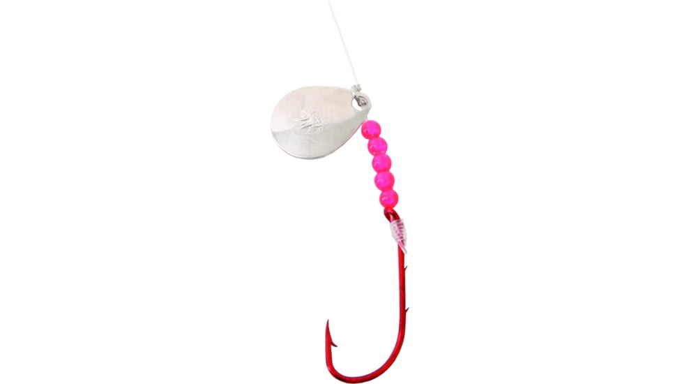 BearPaw Flicker Snelled Hook, Baitholder, 12in Mono, Red, Size 1, 6 per Pack, FNRBH-1