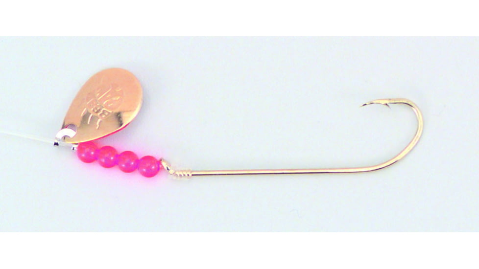BearPaw Flicker Snelled Hook, Long Shank, 8in Mono, Gold, Size 4, 6 per Pack, FGLS-4