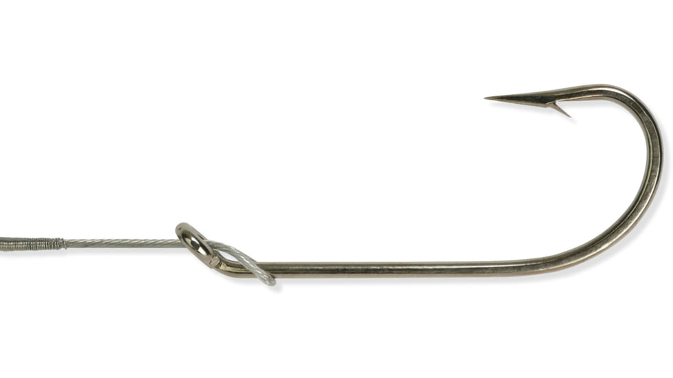 BearPaw O'Shaughnessy Nickel Nylawire Snelled Hook, Size 3/0, 5 per Pack, NWOS-3/0