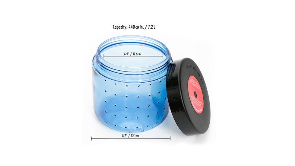 BearVault Jaunt Bear Resistant Food Canister, Transparent Blue, 1.9 Gal, BV450