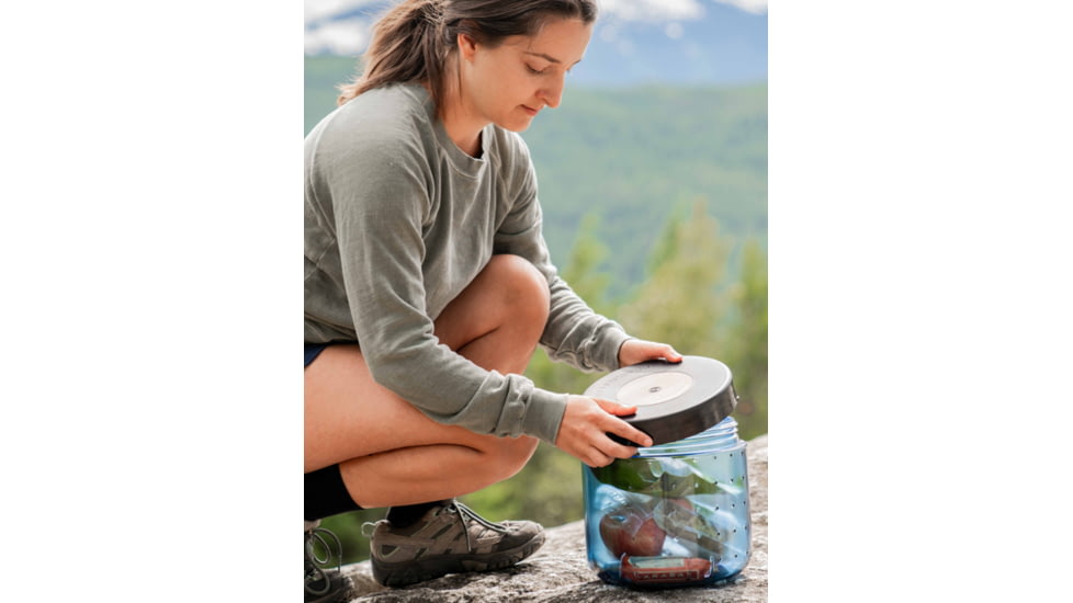 BearVault Jaunt Bear Resistant Food Canister, Transparent Blue, 1.9 Gal, BV450