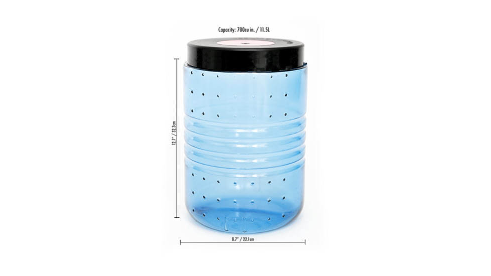 BearVault Journey Bear Resistant Food Canister, Transparent Blue, 3 Gal, BV500