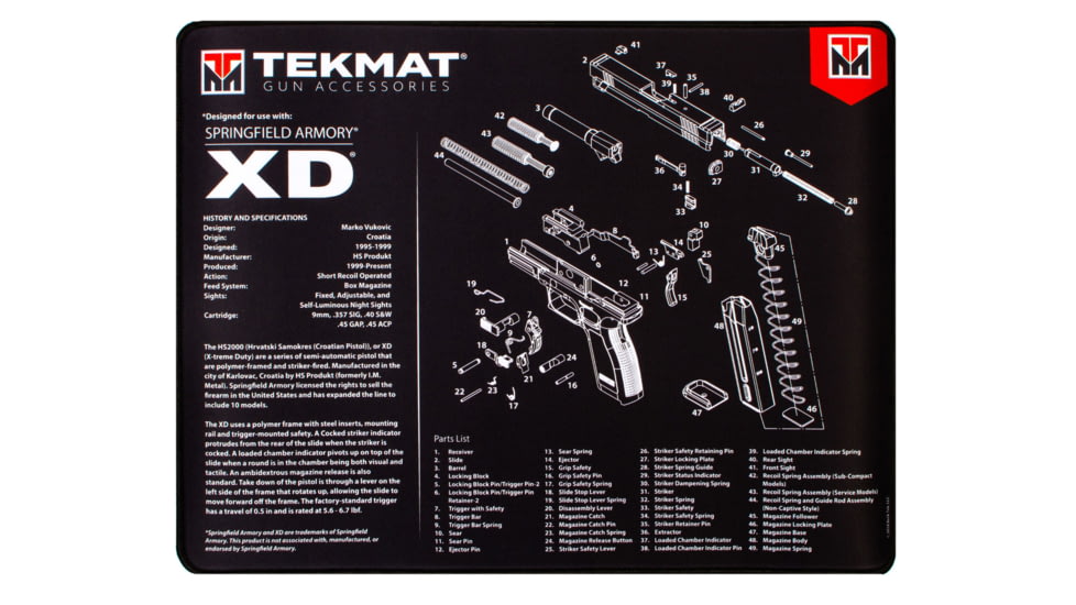 BECK TEK, LLC TEKMAT R20XD Springfield XD Ultra Premium Cleaning Mat Springfie TEKR20XD