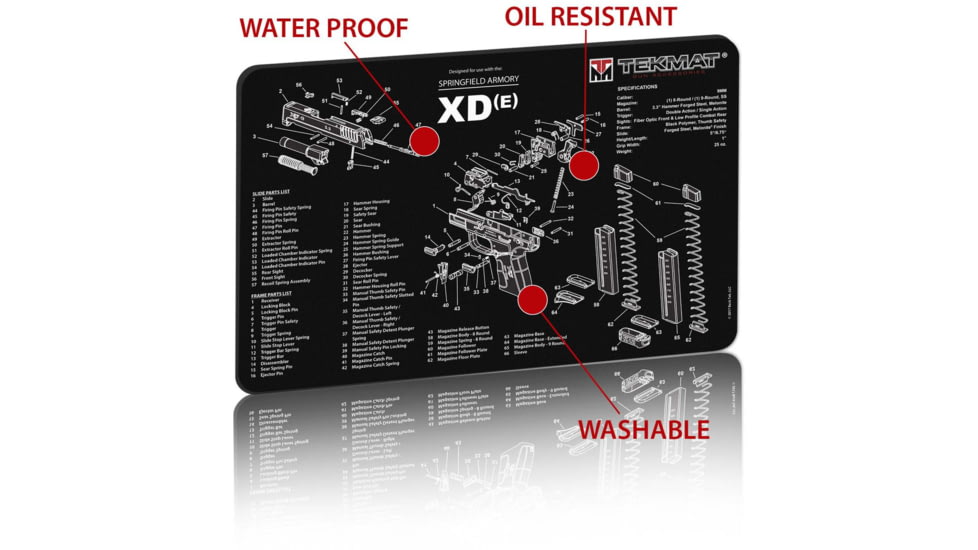 BECK TEK, LLC TEKMAT TEKR17XDE Springfield XDE Handgun Cleaning Mat 11x17x1