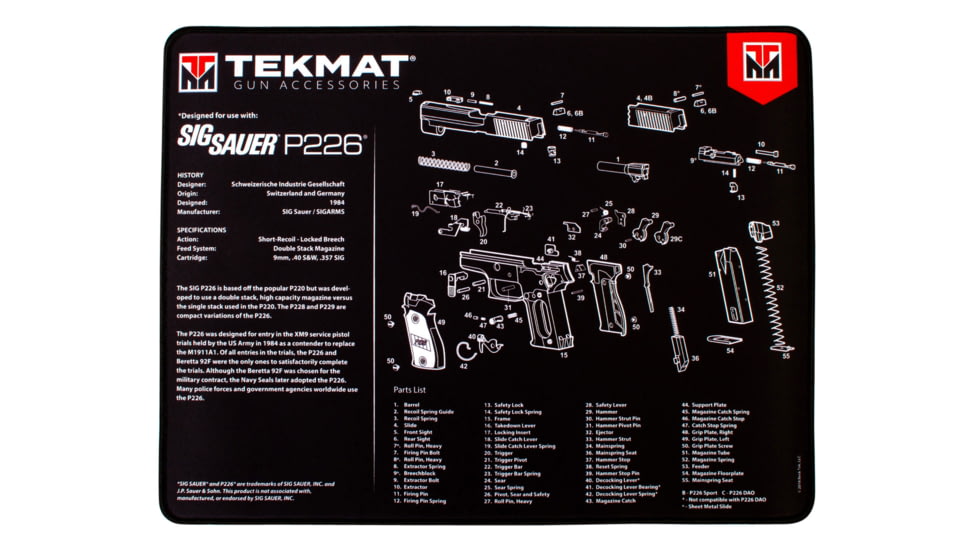 BECK TEK, LLC TEKMAT TEKR20SIGP226 Sig Sauer P226 Ultra Premium Handgun Cleani