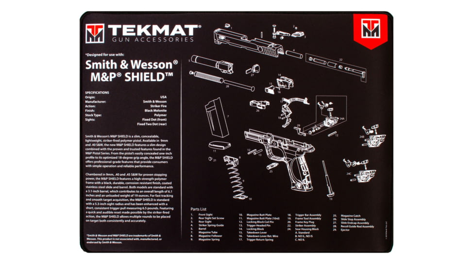 BECK TEK, LLC TEKMAT TEKR20SWMPSHIELD S&amp;W M&amp;P Shield Ultra Premium Cleaning Ma