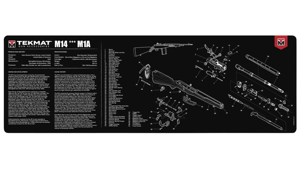 BECK TEK, LLC TEKMAT TEKR36M14 M14 Gun Cleaning Mat 12x36x1/8