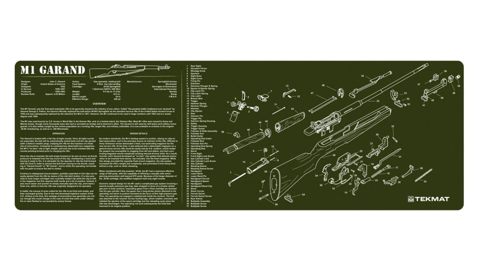 BECK TEK, LLC TEKMAT TEKR36M1GARAND M1 Garand Cleaning Mat M1 Garand Parts Dia