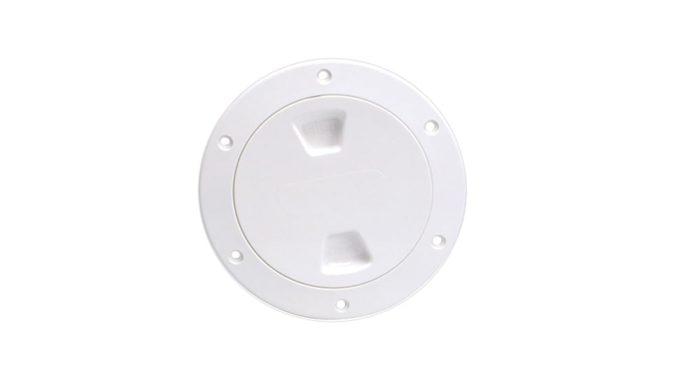 Beckson Marine 4" Smooth Center Screw-Out Deck Plate - White 46418