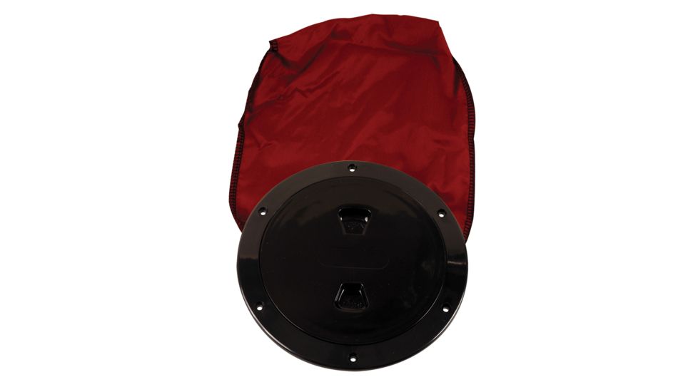Beckson Marine 6" Stow-Away Deck Plate - Black w/12" Bag 46443