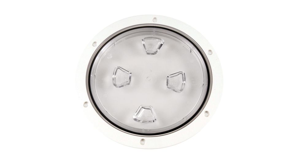 Beckson Marine 8" Clear Center Screw-Out Deck Plate - White 46437