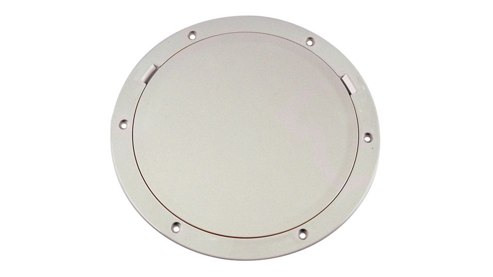 Beckson Marine 8" Smooth Center Pry-Out Deck Plate - White 46453
