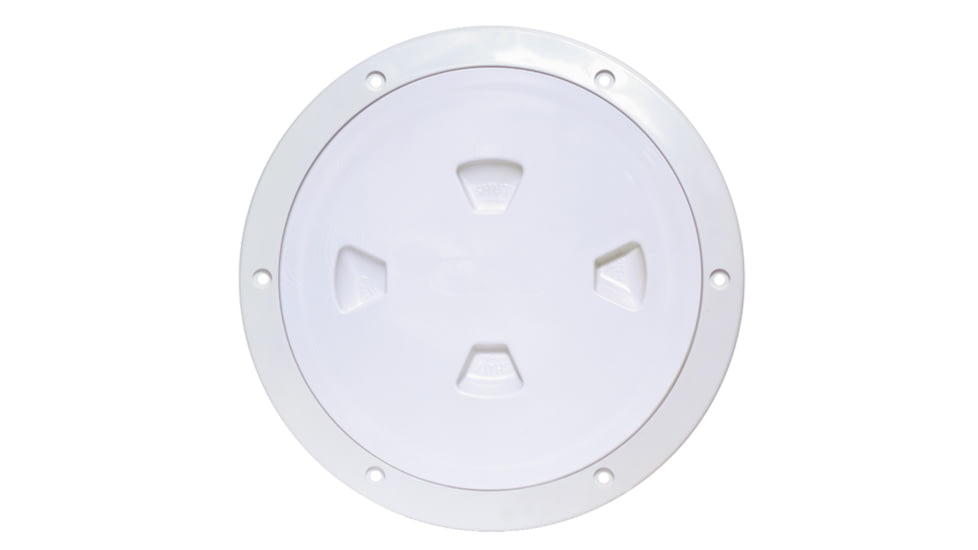 Beckson Marine 8" Smooth Center Screw-Out Deck Plate - White 46434