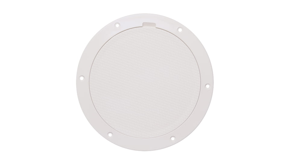 Beckson Pry-Out Deck Plate - With Diamond Center, White, 8in with Diamond Center, White, DP85-W