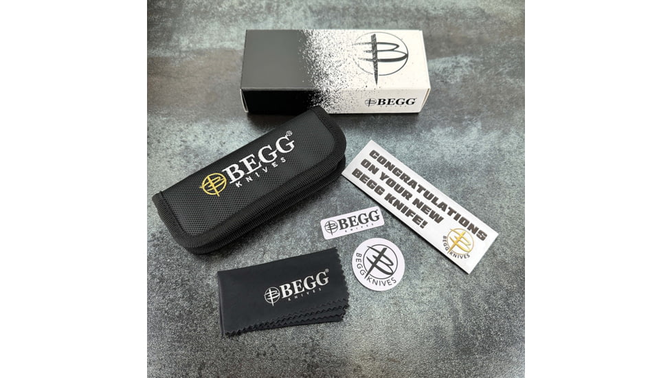 Begg Knives Recurve SlipJoint Folding Knife, 2.88in, 14C28N Sandvik Stainless, Satin Blade, Black G10 Handle, BG038  BZ011721L