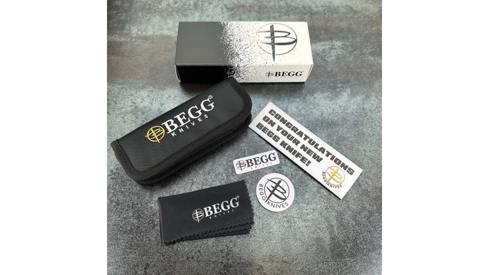 Begg Knives Sheepsfoot SlipJoint Folding Knife, 3in, 14C28N Sandvik Stainless, Satin Sheepsfoot Blade, Black G10 Handle, BG035  BZ011716L