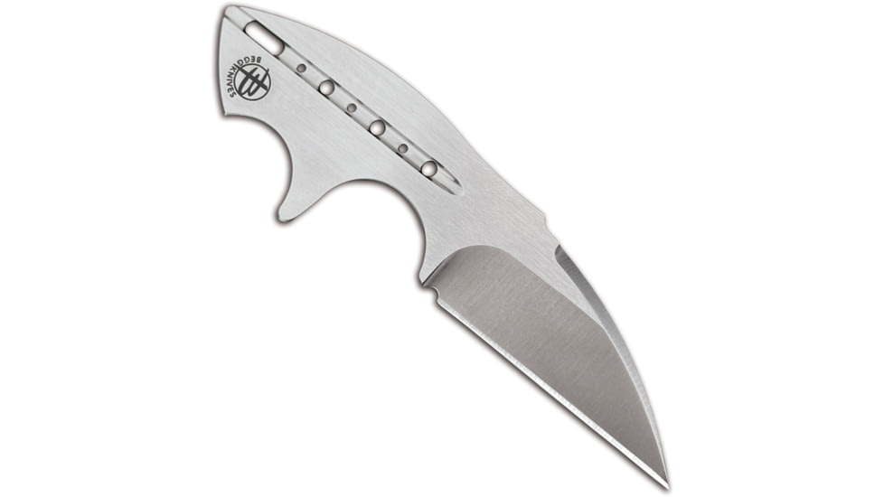 Begg Knives Tree Frog Neck Knife, 2in, AUS-10A Stainless, Satin Wharncliffe Blade, Stainless Handle, BS210697