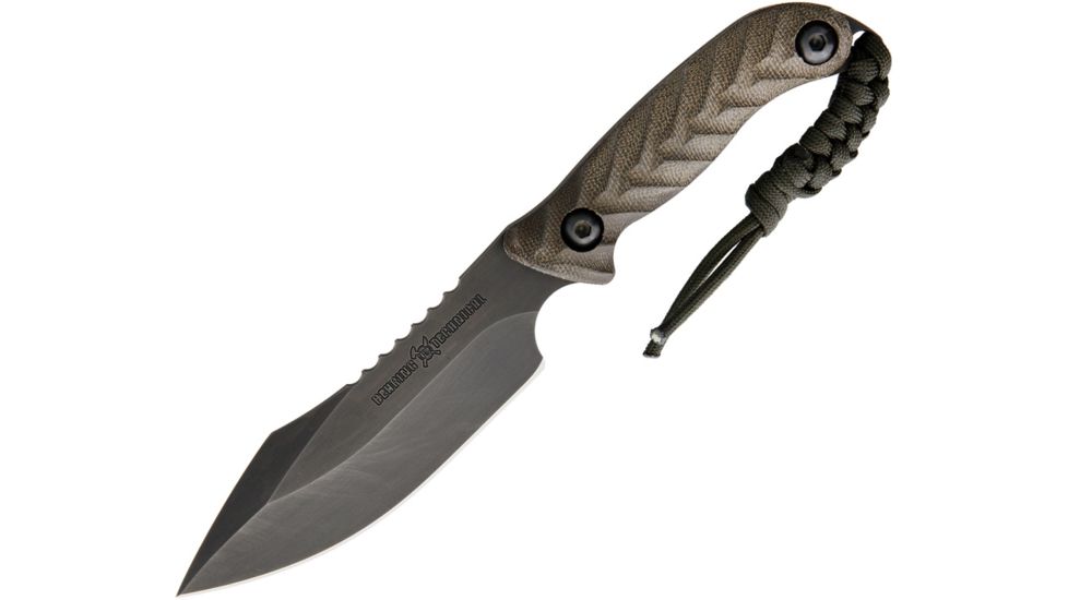 Behring Technical Badlander Fixed Blade Knife, 9in, 5in, Sawback, OD Green, G10 Handle BEH210