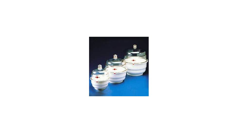 Bel-Art Space Saver Vacuum Desiccators, SCIENCEWARE 420220000 Clear Polycarbonate Bottom