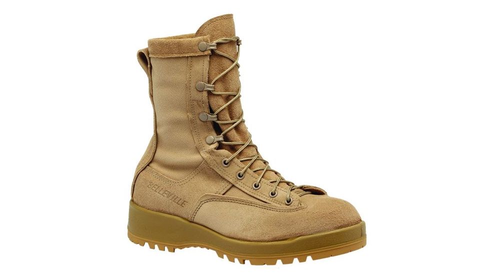 Belleville Womens Waterproof Flight &amp; Combat Boot, Tan, 4, Wide F790V 040W