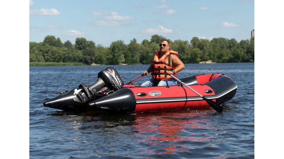 Beluga Boats 12 Feet Inflatable Boat, 6 Person, Red/Black K-12RFDRED
