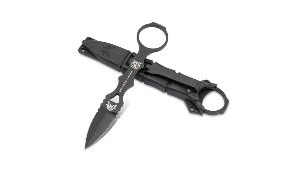 Benchmade Mini SOCP Fixed Blade Knife, 2.22 in, 6.25 in, 440C, Black, 173BK