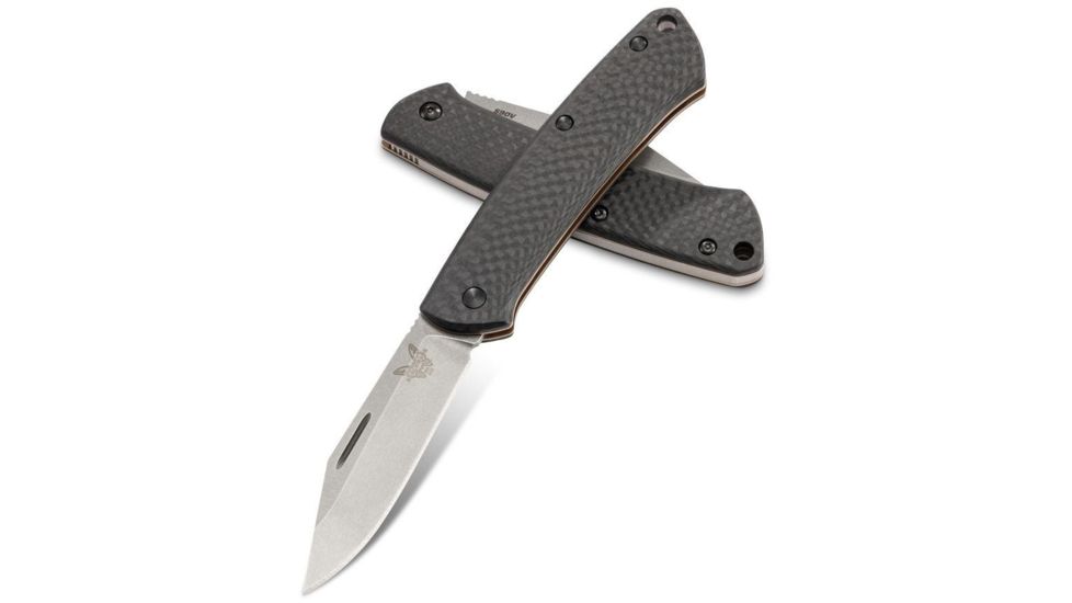 Benchmade 318-2 Proper Folding Knife, 2.82in, CPM-S90V Steel, Clip-point Blade, Carbon, 318-2