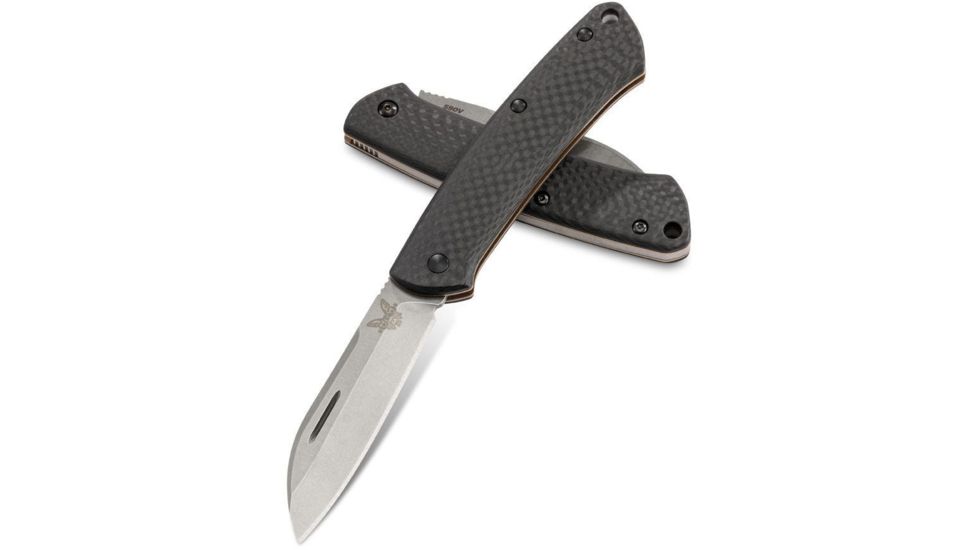 Benchmade 319-2 Proper Folding Knife, 2.82in, CPM-S30V Steel, Sheepsfoot Blade, Carbon, 319-2